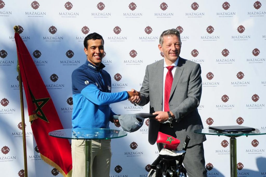 SIGNATURE OF PARTNERSHIP BETWEEN MOROCCAN GOLFER AYOUB LGUIRATI AND MAZAGAN BEACH & RESORT