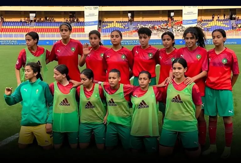 Tanzania /.  The Morocco U15 women's national school football team qualified for the semi-finals of the African Championship.