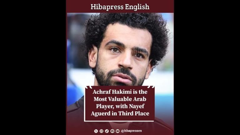 Achraf Hakimi is the Most Valuable Arab Player, with Nayef Aguerd in Third Place