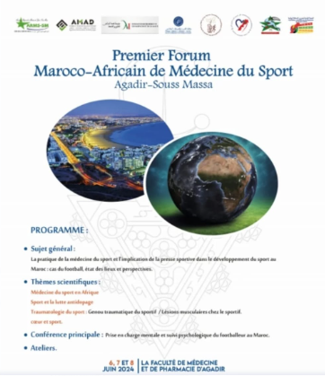 Exceptional: Agadir hosts the first Afro-Moroccan forum on sports medicine.  Program