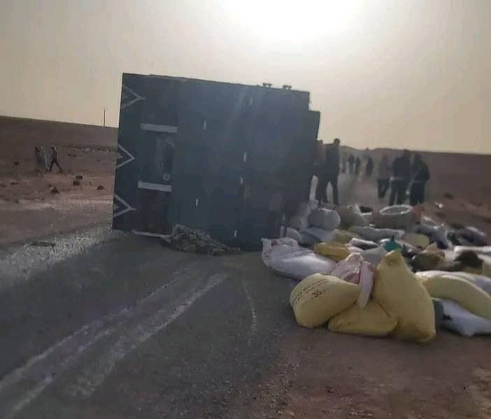 Bouarfa.. An overturned truck leaves one dead and more seriously injured