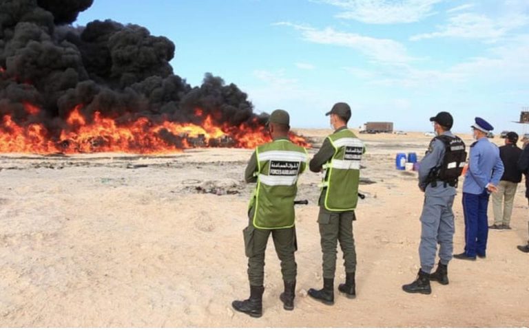 Burning of more than 10 tons of Shera drugs in Essaouira