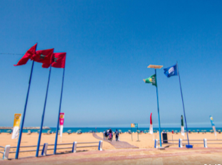 Ciments du Maroc: hoisting of the blue flag at the beach of Safi Municipale for the 15th edition and launch of the 2024 edition of the eco-sustainable Sayfok village