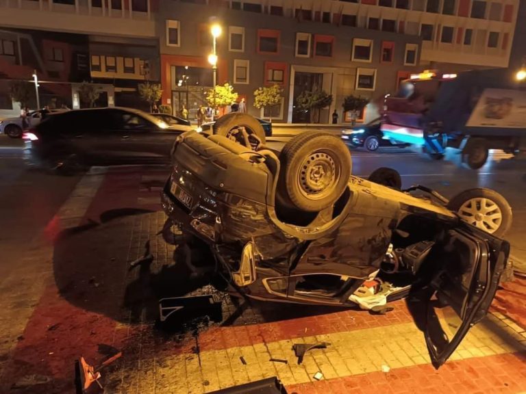 Tangier…one person was killed in a car belonging to a local authority that was overturned