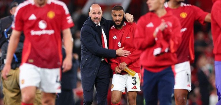What did Ten Hag say about Noussair Mazraoui after his first match with Manchester United?