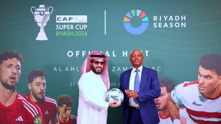 CAF Super Cup 2024/Al Ahly- Zamalek September 27: President Motsepe meets HE Turki Alalshikh in London to discuss preparations and further possibilities of collaboration