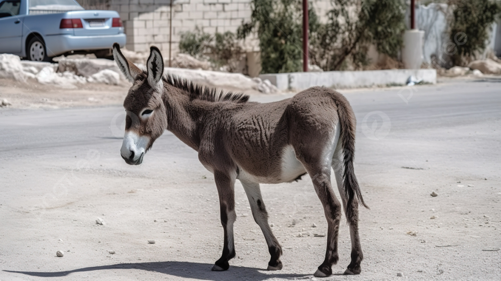 “Donkey” causes serious road accident at the entrance to Bin Jarir