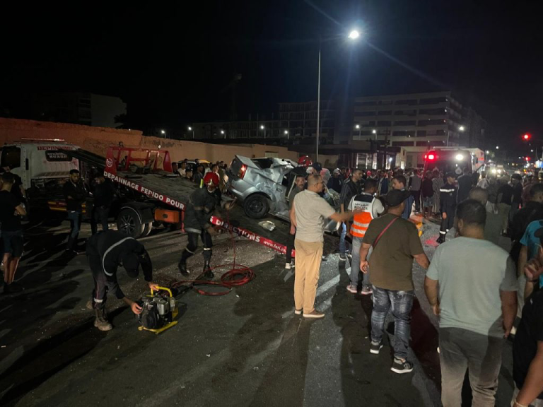 Marrakech.. One person was killed and 4 others were injured following the collision of a car with a truck