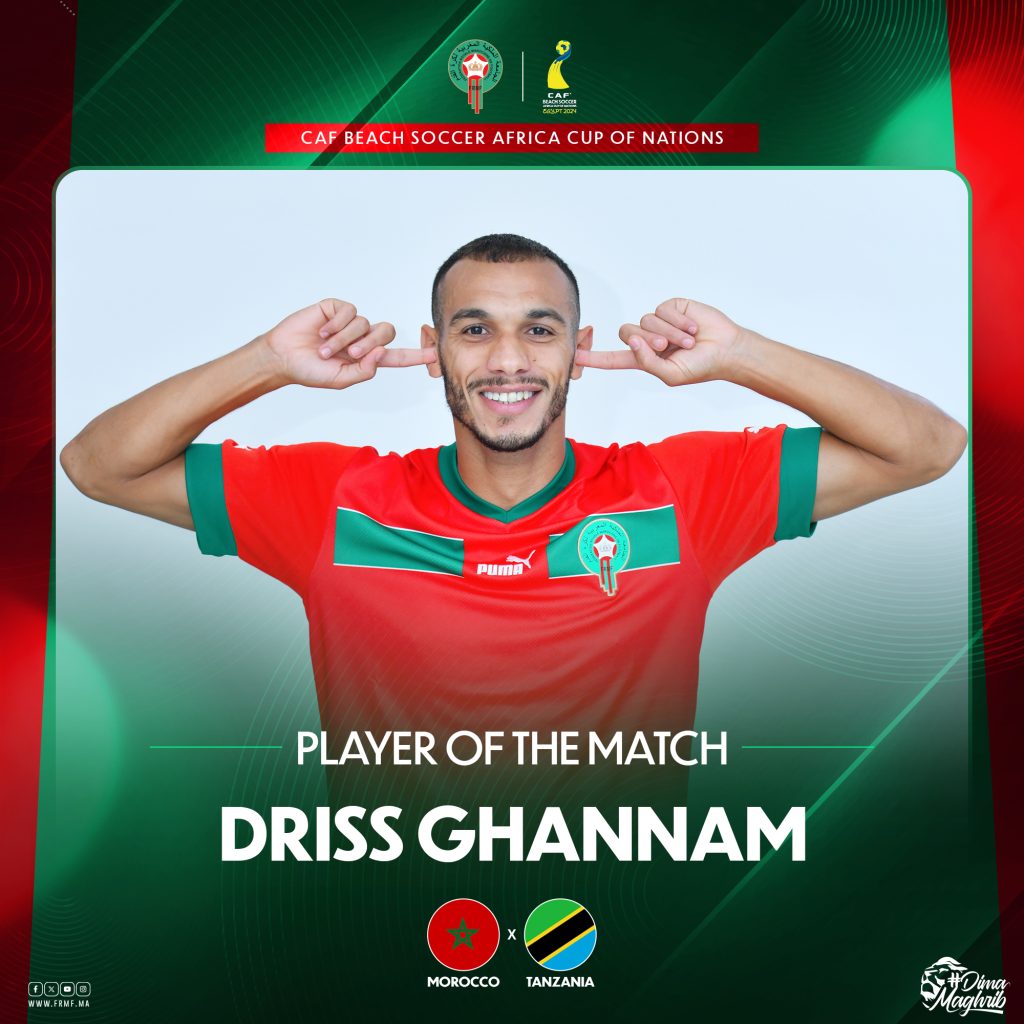 CAN Beach soccer Egypt 2024: Driss Ghannam, Man of the match Morocco vs Tanzania