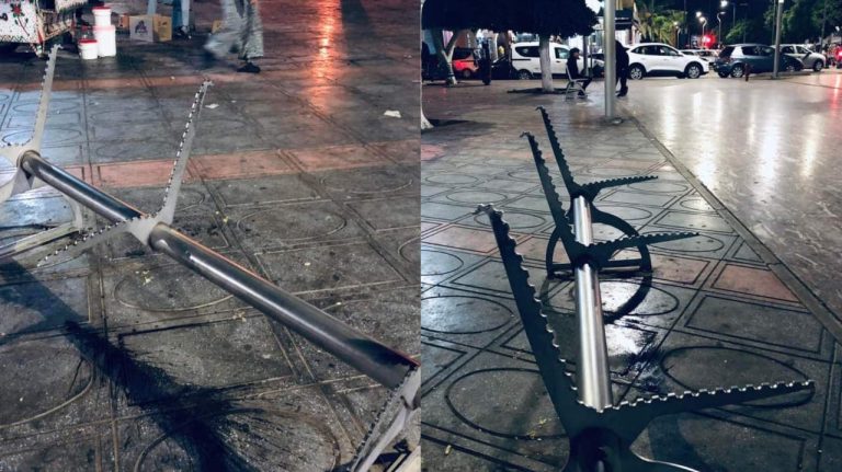 In Settat…even public chairs were not spared from vandalism and theft