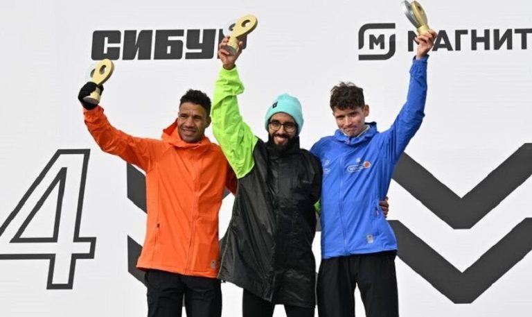 Moroccan runner Younes Bennar wins the Moscow marathon