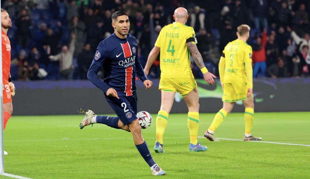 Hakimi shines with a magnificent goal against Nantes in the French League (video)