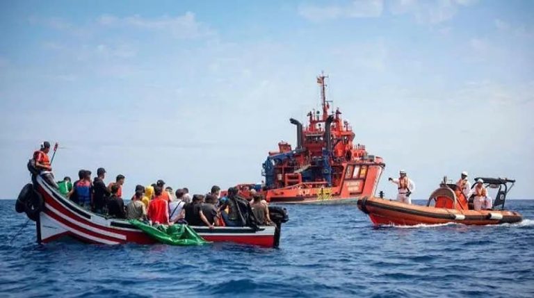 They were on a boat...rescuing Moroccan immigrants off the coast of Spain.