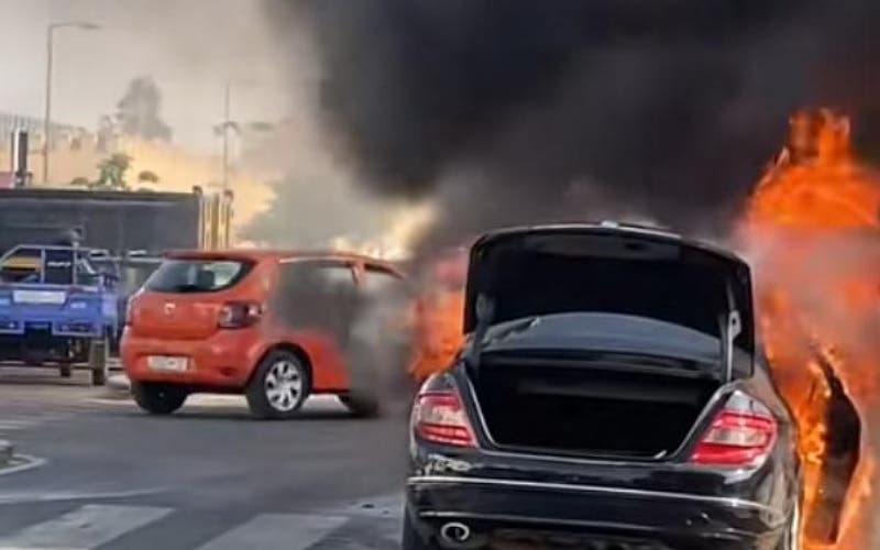 A fire broke out in the luxury car of a parliamentarian on the Corniche of Agadir