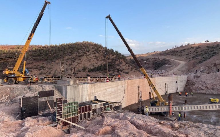 Construction work on the Oued Lakhdar dam in Azilal is progressing at a rapid pace