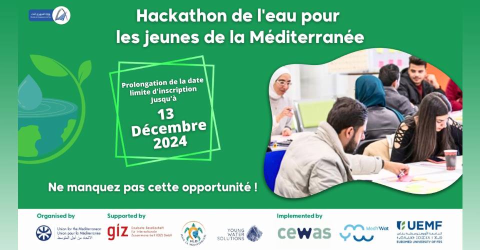 Do you have ideas for projects related to water? Register before December 13, 2024 for the Water Hackathon for young people in the Mediterranean