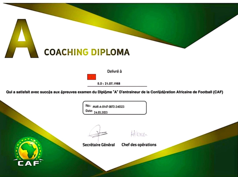 A coaching diploma (CAF A ​​License): the lists of selected candidates