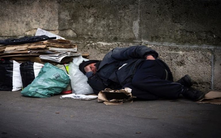 A cold snap and people scattered on the ground