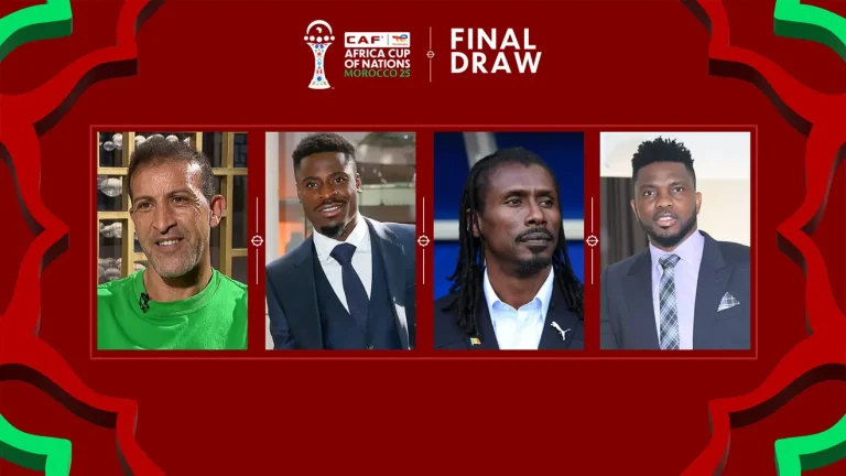 African legends Mustapha Hadji, Serge Aurier, Aliou Cissé and Joseph Yobo will be assistants in the final draw of CAN Morocco 2025