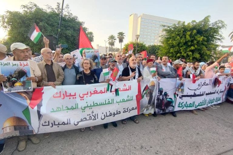 Moroccans protest in "Friday of Victory" to support Gaza and Jenin