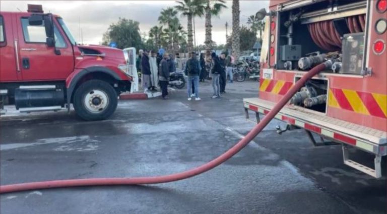 A terrible fire devouring the spring market in Marrakech