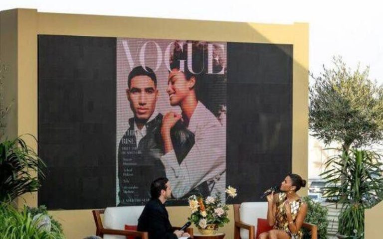 Ashraf Hakimi and Iman Hammam shine on the envelope of the Arabic "Vogue"