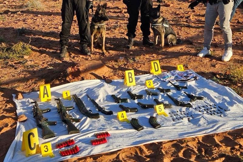 In pictures ... The weapons found at the base of supporting the terrorist cell in Rashidiya