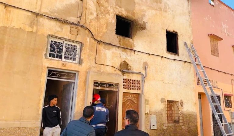 Safi .. the triggering of a massive fire in a house in the "Gold Village"