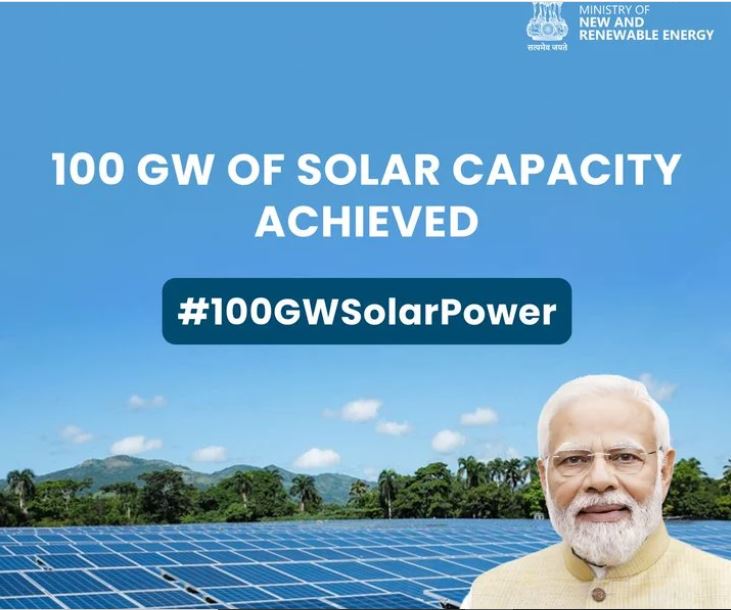 Unpublished and historic: India crosses the historic CAP of 100 GW of solar energy production capacity