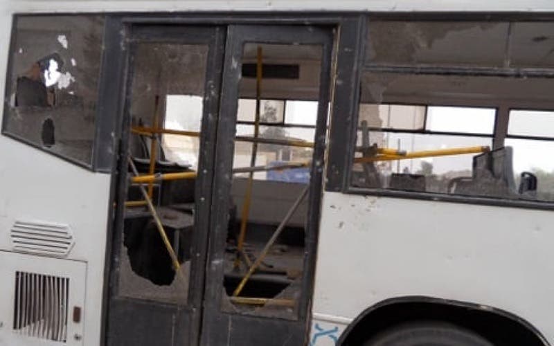A public transport bus is launched with stones in Driosh