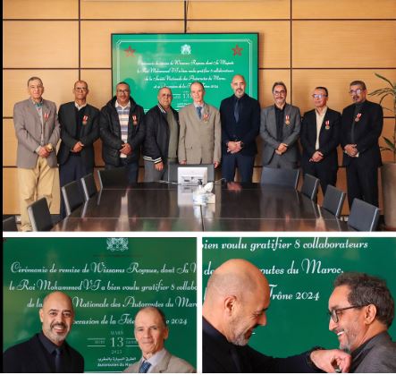 Cérémonie de remise de Wissams Royaux aux employés de la Société Nationale des Autoroutes du Maroc