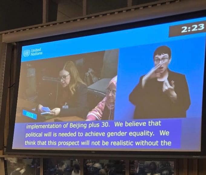 Madame Naïma Ben Yahya, Minister of Solidarity, Social Inclusion and the Family, participates in high -level interactive dialogue with the UN regional commissions during the CSW69