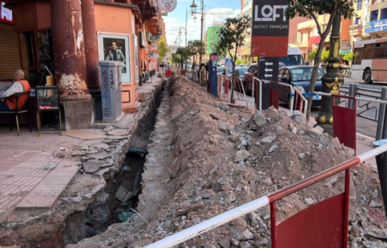 Marrakech .. The works of Mohamed V Street stopped the dissatisfaction of citizens and traders