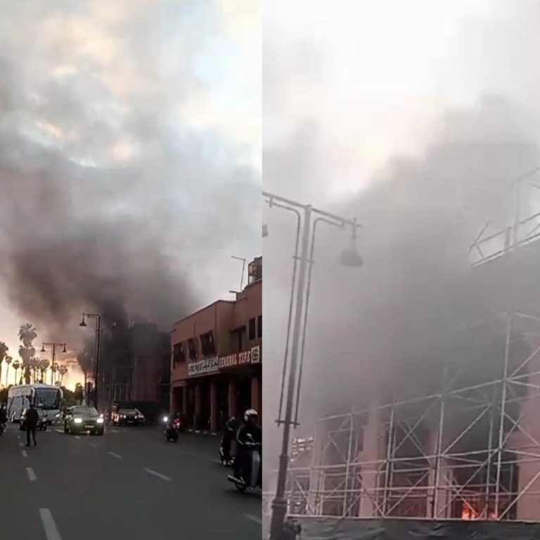 Marrakech .. a massive fire in the cafe in the Bassra of Al -Basha