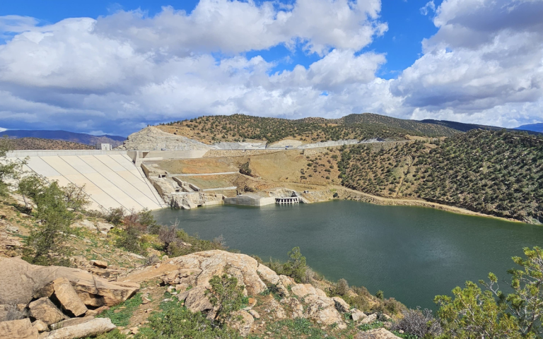 SAFRO .. The high water level in the AMDAZ dam after precipitation
