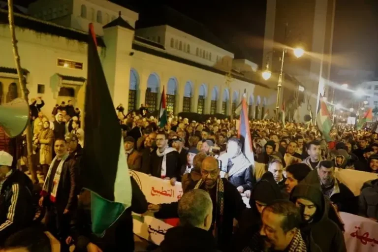Tangier .. a massive march to condemn the Israeli aggression in Gaza