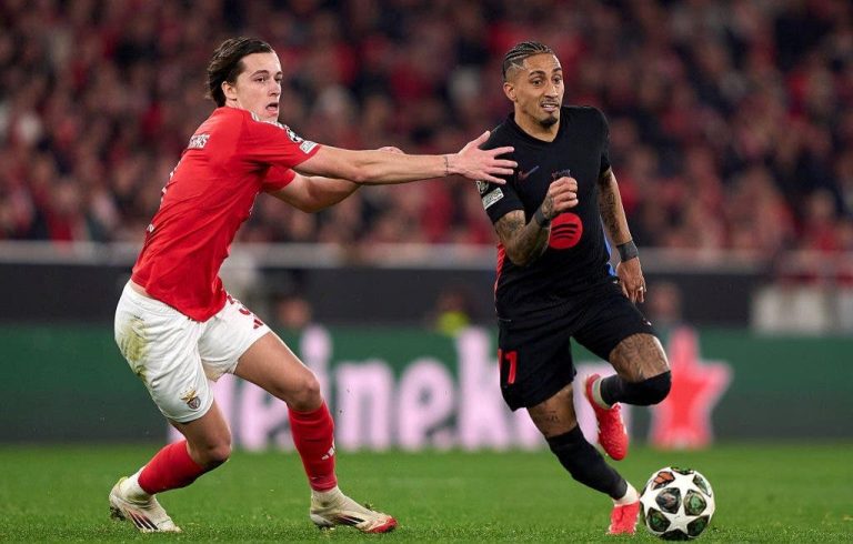 The Champions League. Barcelona obtained a precious victory against Benfica during the first stage of the final price