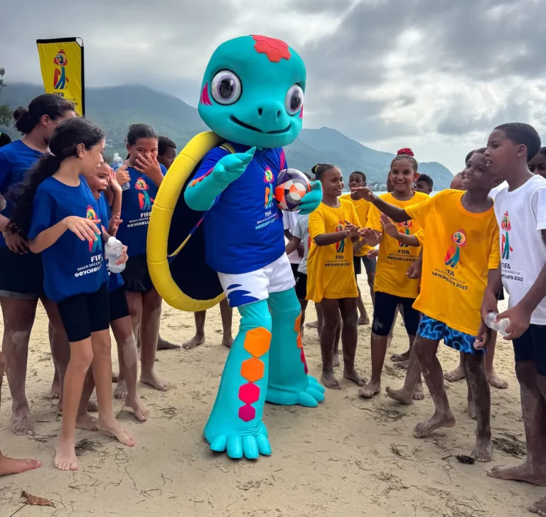 Tikay, the official Beach Soccer World Cup mascot of FIFA Seychelles 2025 ™ unveiled