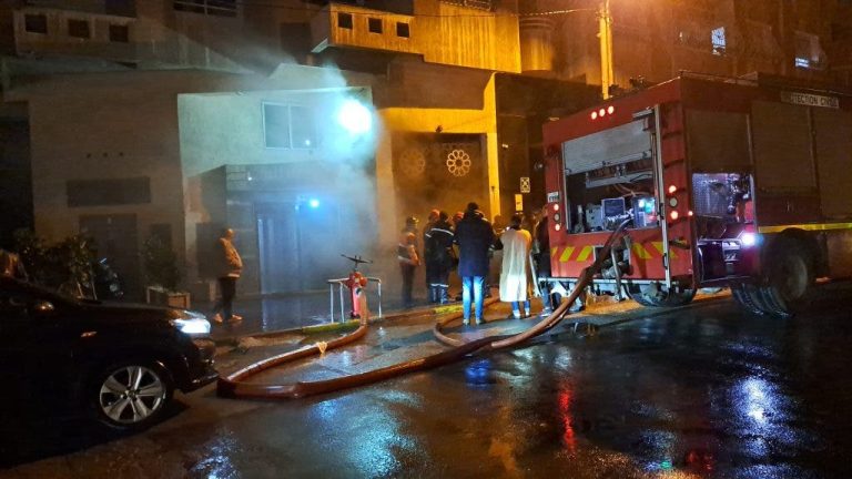 Video .. a huge fire in Casablanca cars causes suffocation