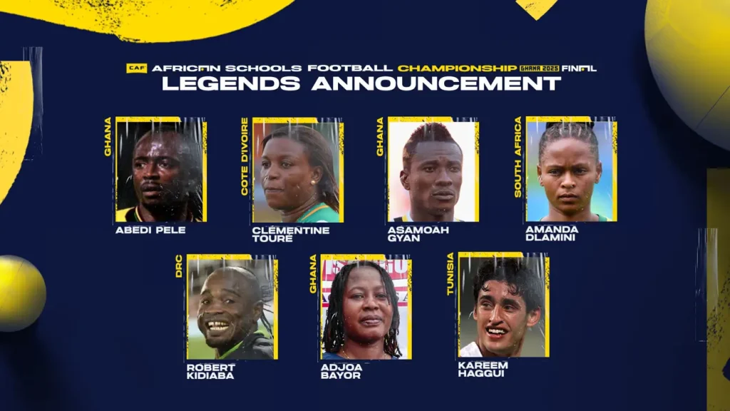 Abedi Pelé, Asamoah Gyan and Amanda Dlamini among the illustrious figures called to supervise African youth during the CAF School Football African Championship, Ghana 2025