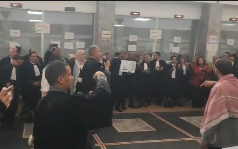 Marrakech lawyers organize a solidarity stand with the Palestinian people