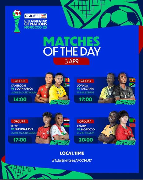 Morocco Can U17: today's matches, with a determining Morocco-Zambia for the second round