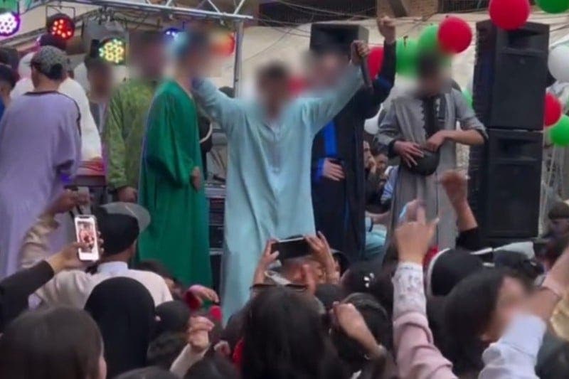 The arrest of a person in Tangier due to the performance of a song that encourages "Sugar and Vice" before minors