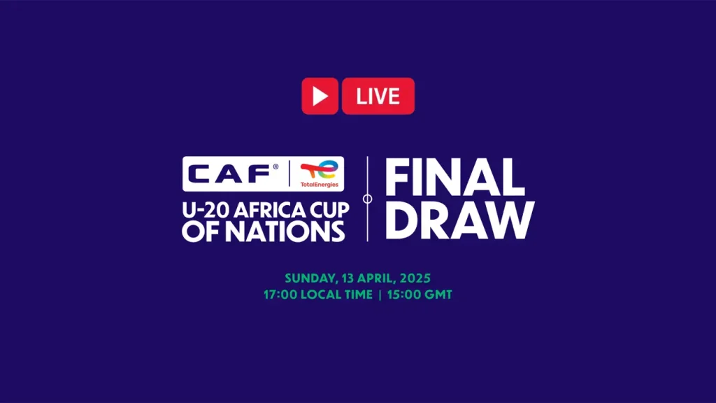 Today at 4:00 p.m.: The draw for the African Cup of Nations U-20 Totalnergies, Egypt 2025 with Morocco