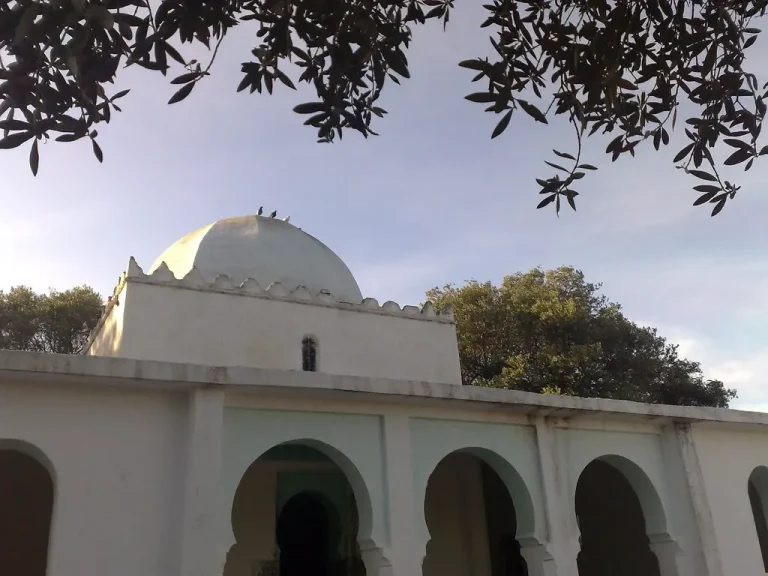 Unidentified people fly money to the sanctuary of "Sidi Ahsin" on the outskirts of Tangier
