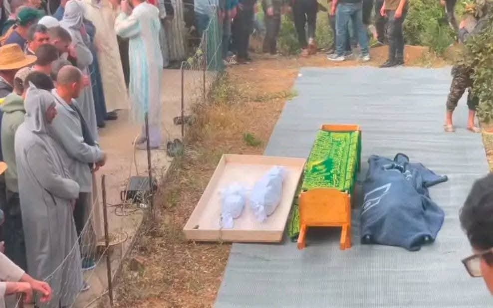 The funeral of 4 family members who died in a terrible fire in Chefchaouen