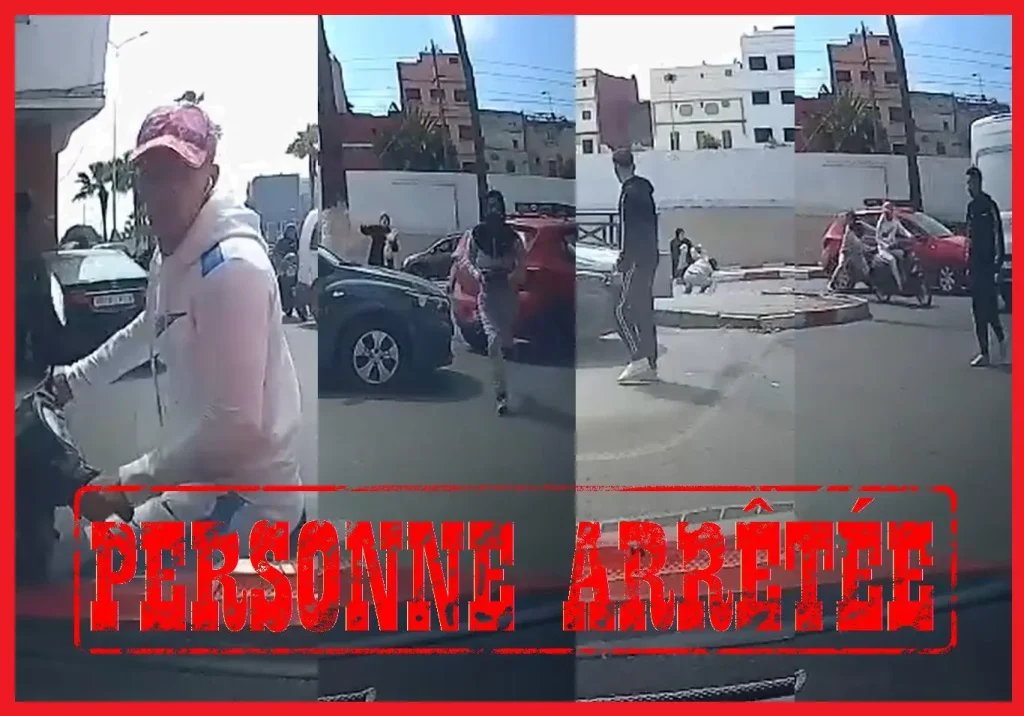 Casablanca .. An arrest of a suspect appeared in a video flight of violence