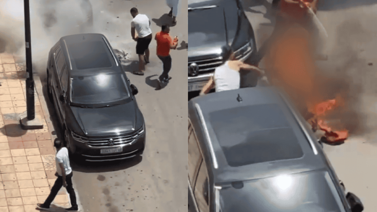 Forty died of serious burns after setting fire to his body in Tangier (video)