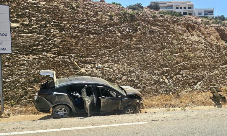 The speed causes a serious traffic accident in the aspects of Tetouan